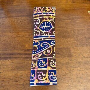 Vintage Rooster Hand-Printed Batik Cotton Square Ended Blunt End Necktie Tie 54"